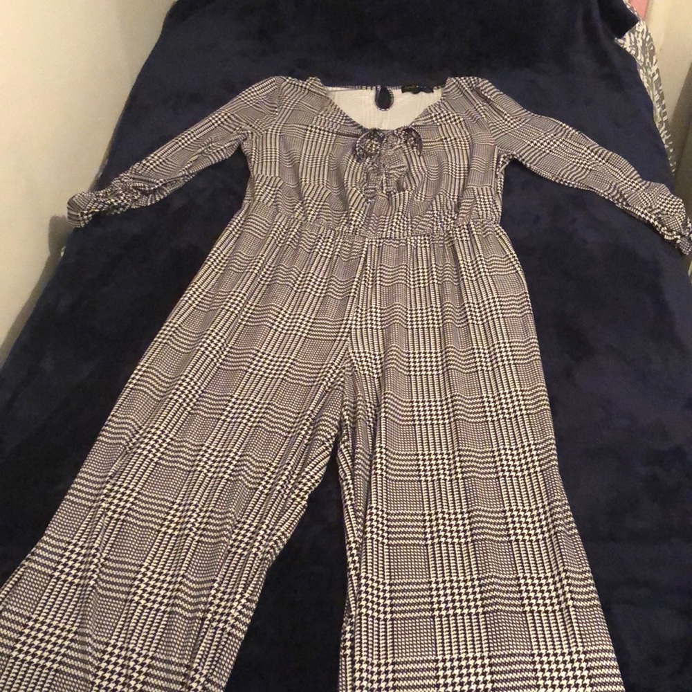 Black and white Houndstooth Jumpsuit